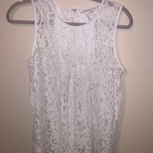 White see through lacy summer top